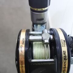 【KSD/Door/Io/74】 DIALIGHT GAME Type2・195M 30-80号ディアライトゲーム Promarine製 ルアーロッド 汚れあり リール Abu Garcia ambassadeur４６００ci ユーズド 大きなダメージなし。引き取り限定　の画像