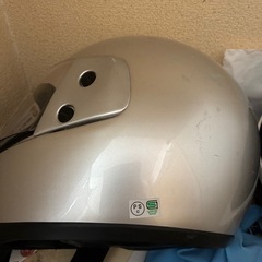 バイク用フルフェイスヘルメット シルバーの画像