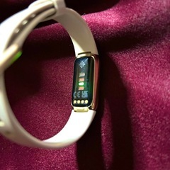 【Fitbit Luxeフィットネストラッカー ルナホワイト／ソフトゴールド】 の画像
