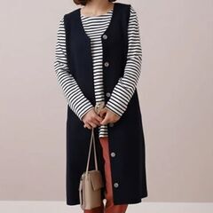 定価7689 新品 8/17まで！ベルーナ ジャンパー スカート LL マタニティワンピースの画像