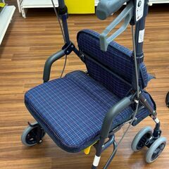 【ジャングルジャングル堺初芝店】　島製作所　シルバーカー　シンフォニーSP　青チェック　幅(W)305mm × 奥行(D)145mm × 高さ(H)260mm　堺市（東区　西区　北区　南区　堺区　美原区）高石市　泉大津市　忠岡町　和泉市　松原市　大阪狭山市の画像