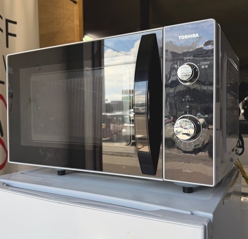お引取り限定 美品 22年製 東芝 TOSHIBA 17L 電子レンジ ER-WM17-W 庫内フラットタイプ ホワイト
