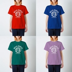 ビール馬のんべぇくん・西馬込Ver. Tシャツ (白ホワイトロゴ)の画像