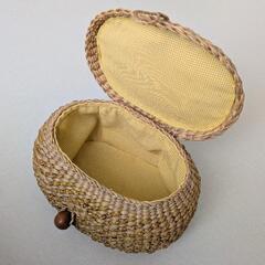 【美品】バラ飾り付き_かごバッグの画像