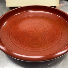 高級品　根来塗　風味浅鉢　お菓子お盆の画像