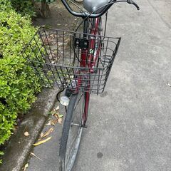 自転車　No.369　シティサイクル　26インチ　ワインレッド　ライト、鍵付き　【リサイクルショップどりーむ天保山】の画像