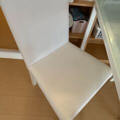 【南流山／8/14〜18引取限定】ダイニングテーブルセット ホワイト ガラスの画像