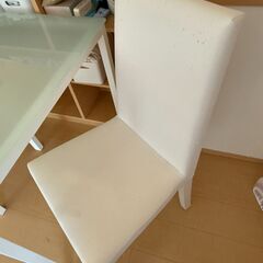 【南流山／8/14〜18引取限定】ダイニングテーブルセット ホワイト ガラスの画像