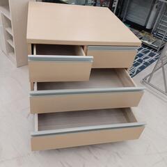 【ドリーム尾浜店】組立式3段チェスト　高さ(H)66×幅 (W)75× 奥行(D)75(cm)の画像