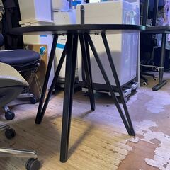 🔥🔥期間限定・特別特価品🔥🔥KANADEMONO カナデモノ THE CAFE TABLE 中古家具 ラウンドテーブル ブラックの画像