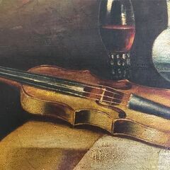 高島野十郎 『ヴァイオリンのある静物』 油彩 額なしの画像