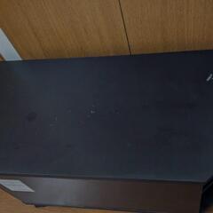 【キャスター付】テレビ台   TVボード  黒 ガラス扉 の画像