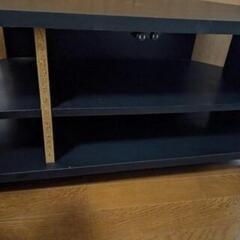 【キャスター付】テレビ台   TVボード  黒 ガラス扉 の画像