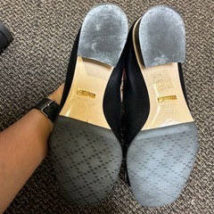 GUCCI グッチ　408208 ダブルG GGマーモント パンプス　36 1/2 シューズフリンジレザーブラック　黒 箱なしの画像