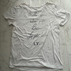 Hunch ハンチ　ホワイト コットン Tシャツ プリント入りの画像