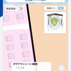 北海道日本ハムファイターズ8月16(土)エスコンフィールド開催 「イースタン・リーグ公式戦」  ３塁側ダグアウトシート最前列チケット２連番チケットの画像