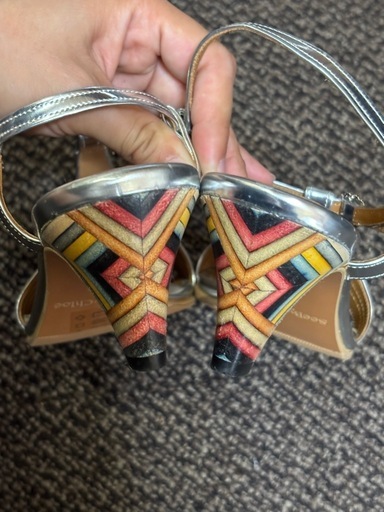 see by Chloe シーバイクロエ メタリックシルバー　ミュール　パンプス　#37 23.5cm サンダル