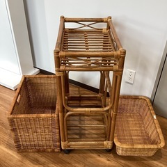 ランドリーバスケットラタン（KAZAMA）【町田市再生家具】251363の画像