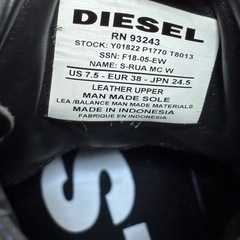 【美品】DIESEL RN93243 ディーゼル　24.5cm 男女兼用　 スニーカー　ハイカットの画像