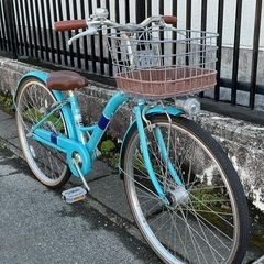 ＜動作美品＞女の子用・24インチ・ジュニア自転車  LEDオートライト・変速なし 鍵付きの画像