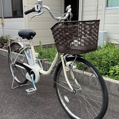 ＜動作美品＞パナソニック・リチウム・ビビSS 24インチ・電動アシスト自転車・内装3段変速 アイボリーの画像