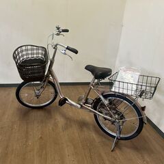 使用少 美品 2023年購入 定価61000円 20インチ ブリジストン アルミーユミニ 自転車 ママチャリ LEDオートライト 鍵 カゴ付きの画像