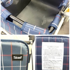 大28 幸和製作所 シルバーカー TacaoF 歩行器 歩行車 ブレーキ付き 座面＆ポケット付き チェック ネイビーの画像