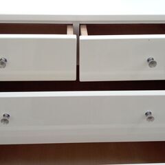 ★リユースのサカイ高崎店★TJ12428 光家具工業株式会社 ハイチェスト クリーム H134×D44.5×W80 クリーニング済みの画像