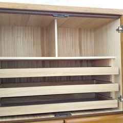 ★リユースのサカイ高崎店★TJ12430 全国家具工業連合会 タンス ナチュラル H193×D57×W103 クリーニング済みの画像