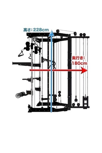 スミスマシン　パワーラック パワーラック スミス ケーブル付き