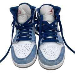 186001 現状品 NIKE ナイキ スニーカー Air Jordan 1 Mid SE DN3706-401  25 フレンチブルー/ファイアレッド ホワイト メンズ [241212HM060120]の画像