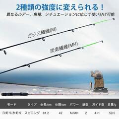穴釣りロッド 釣竿セット リールセット 専用収納バッグ付き 初心者の画像