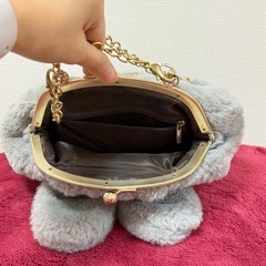 うさぎ風 ファーバッグ グレー ミニハンドバッグ／ショルダー対応の画像
