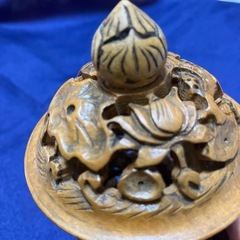中国骨董　石製　香炉　透し彫りの画像