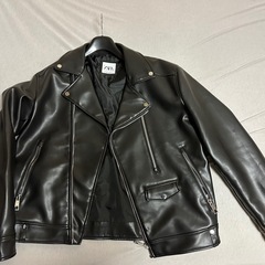 ZARA ブラック ライダースジャケットの画像