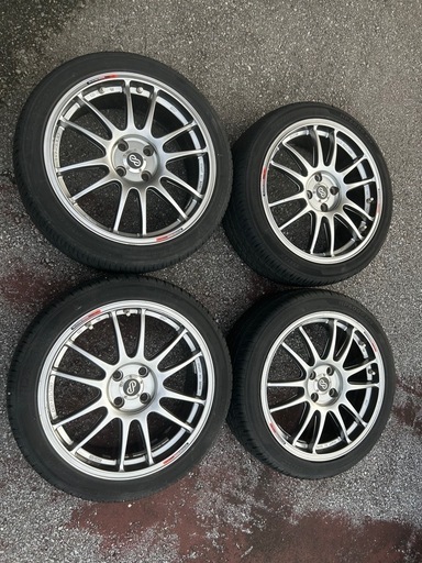 17インチアルミホイール　エンケイ　GTC01  　バリ山23年製タイヤ付き