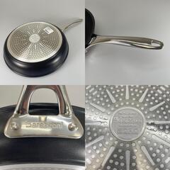 未使用品 Barazzoni バラゾーニ 85560602898 フライパンセット アルミ ブラック LACK TITAN ALLUMINIO IH対応　蓋付き【中古】【送料無料】の画像