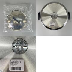未使用品 Barazzoni バラゾーニ 33-CARATI INOX 170101020 両手鍋 ステンレス/シリコン シルバー ストックポット IH対応【中古】【送料無料】の画像