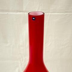 未使用品 Leonardo レオナルド 040654 オブジェ ガラス レッド レオナルド 花瓶 フラワーベース【中古】【送料無料】の画像