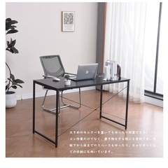 新品 パソコンデスク ダイニング 机 組立簡単 シンプル 在宅勤務 テレワーク ブラックの画像