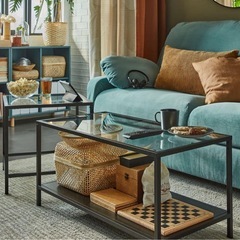 IKEA　ネストテーブル　2点セット ガラステーブルの画像