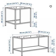 IKEA　ネストテーブル　2点セット ガラステーブルの画像