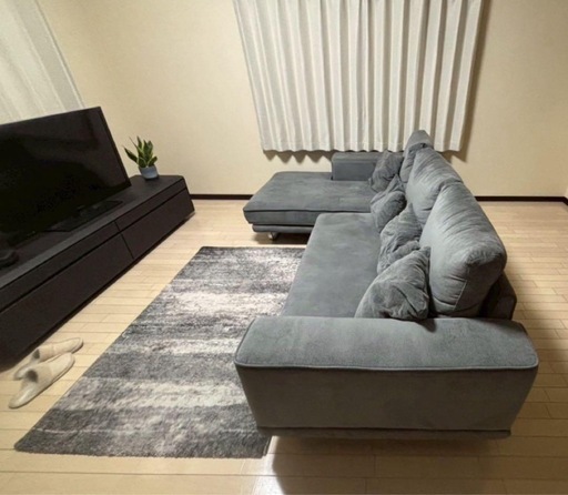 引越し最終SALE！ソファ3人掛け グレー L字 洗えるカバー カウチ