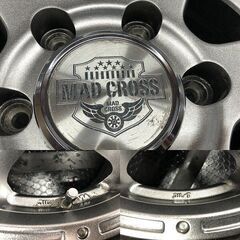 【GY ICENAVI CARGO 195/80R15 107/105L LT】スタッドレス【MAD CROSS 15インチ 6J6HPCD139.7+33】21年製 バリ溝 200系ハイエース(STL004)の画像