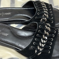 Minnetonka ミンネトンカサンダル　 23.5 ブラックの画像