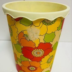 レトロポップ 花柄 プラスチック ごみ箱 5セットの画像