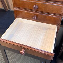 起立木工 サクラ天然杢 6段引出し 書類箱 整理箱60 横幅38.5cm奥行31cm高さ54cm ★買取帝国 志木店の画像