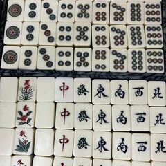 【中古玩具】ボードゲーム　麻雀パイ　箱なしの画像