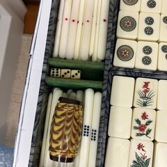 【中古玩具】ボードゲーム　麻雀パイ　箱なしの画像