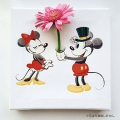 ミッキー＆ミニー 花挿し キャンバスの画像